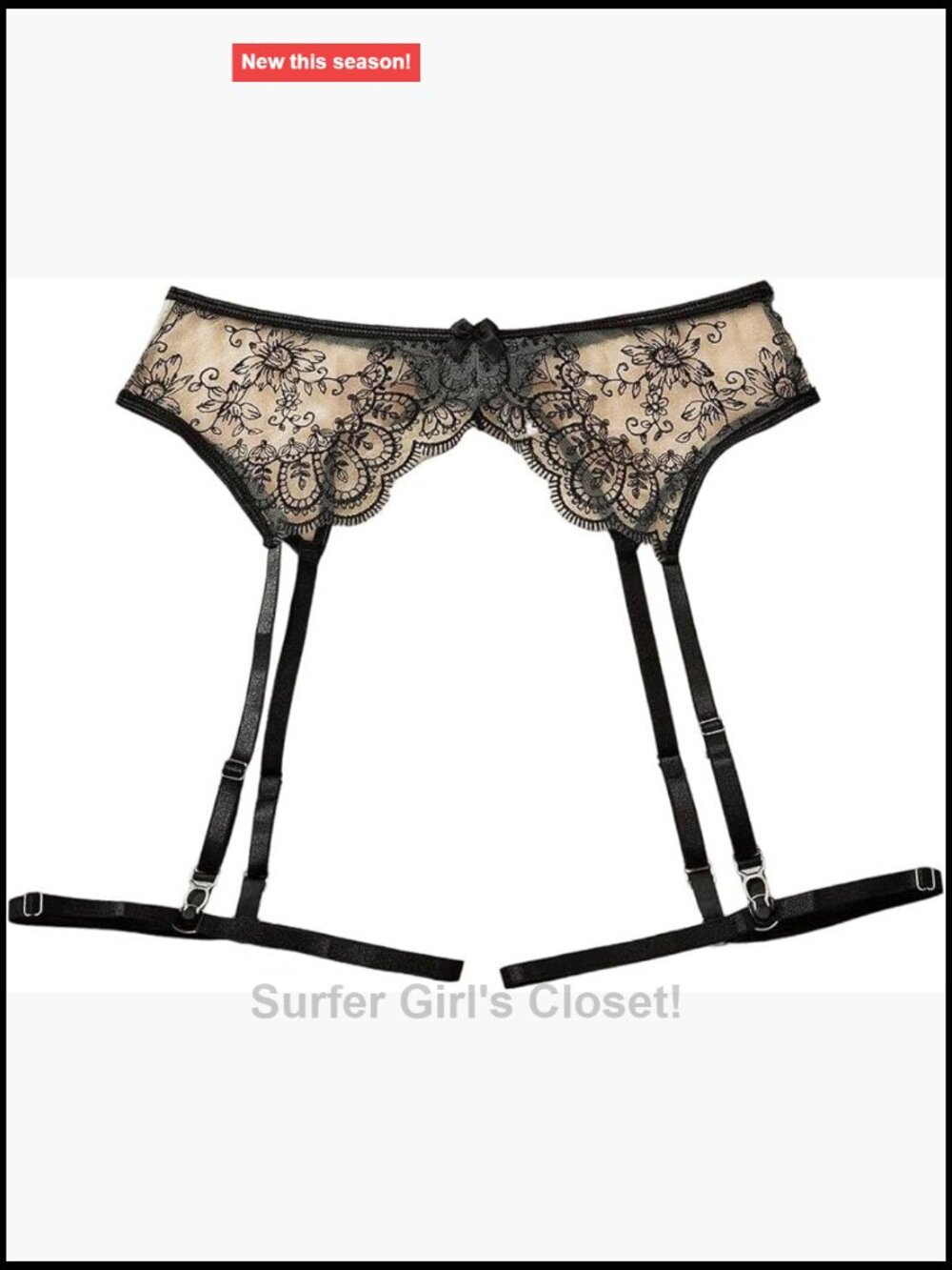 Lace Sheer Garter Belt Low Rise Vintage Sexy Lingerie
